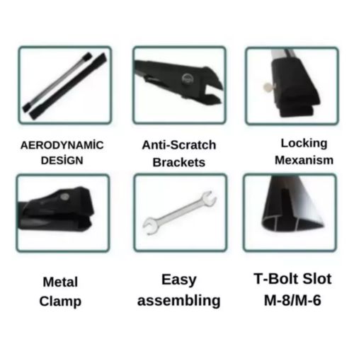 Aluminum Roof Rack Cross Bars for Subaru Baja 2002-2006 Gear Carrier BLACK 2Pc, US $135.00, image 22