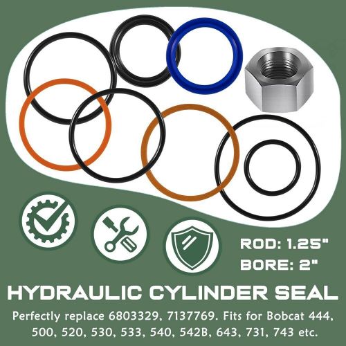 6803329 hydraulic lift cylinder seal kit for bobcat 700 720 721 751 974 7137769
