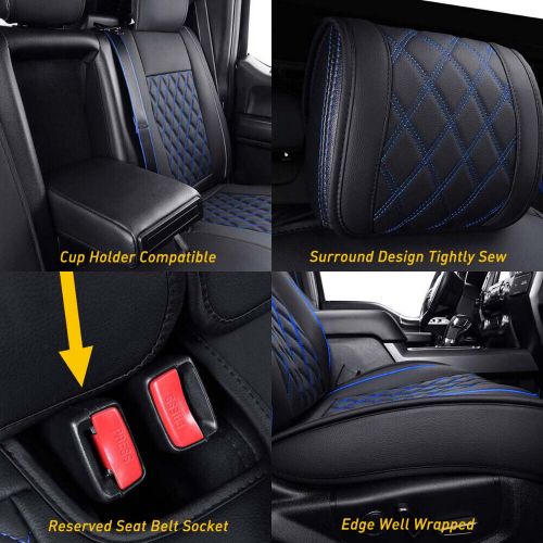 Car Seat Covers Leather PU Cushion For Front+Rear 2009-2021 Ford F150 Truck, US $129.99, image 3