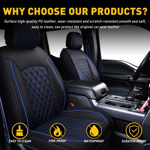 Car Seat Covers Leather PU Cushion For Front+Rear 2009-2021 Ford F150 Truck, US $129.99, image 10