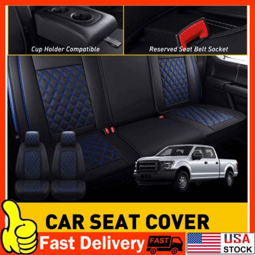 Car Seat Covers Leather PU Cushion For Front+Rear 2009-2021 Ford F150 Truck, US $129.99, image 19