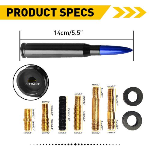 Bullet Antenna Black Blue 50 Cal Fit Chevy Silverado GMC 1500 Sierra Truck SUV, US $11.99, image 8
