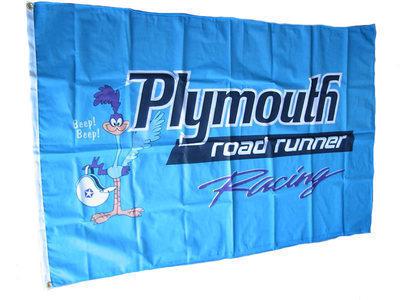Plymouth banner flag road runner mopar sign racing 4x2f