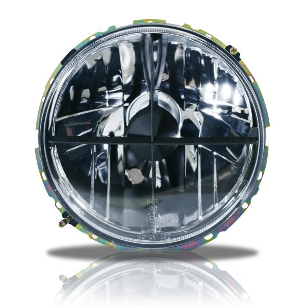 Vw golf jetta mk1 headlight pair 7" clear headlights glass with cross hair jom