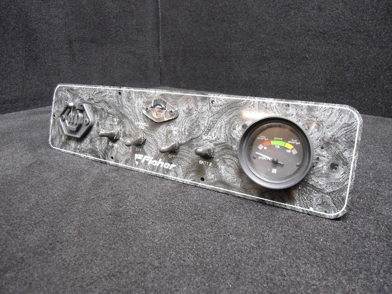 Boat fisher pontoon/fishing dash panel with volt gauge and switches # 4