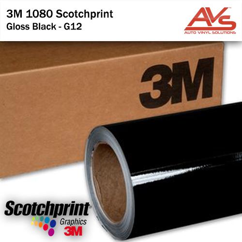 3m gloss black vinyl car wrap 1080 scotchprint roof -10ft x 60in (50 sq/ft)