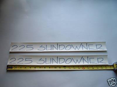 Black 225 sundowner boat marine sticker decal graphic four winns trailer deck