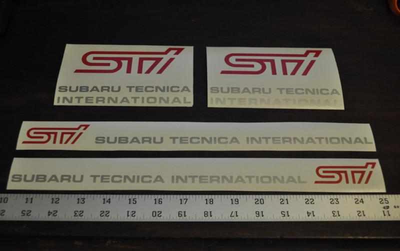 Sti subaru tecnica international fog light wrx decal sticker door rally 02-07 04