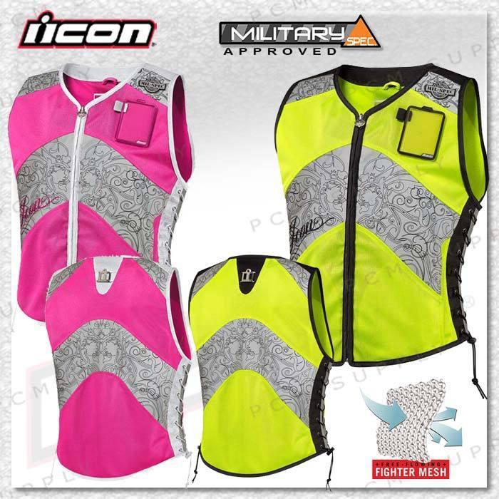 Icon mil-spec reflective corset vest women yellow xs/sm