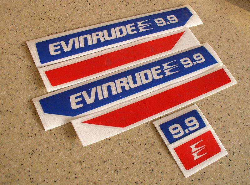 Evinrude outboard vintage decal kit 9.9 hp die-cut free ship + free fish decal!