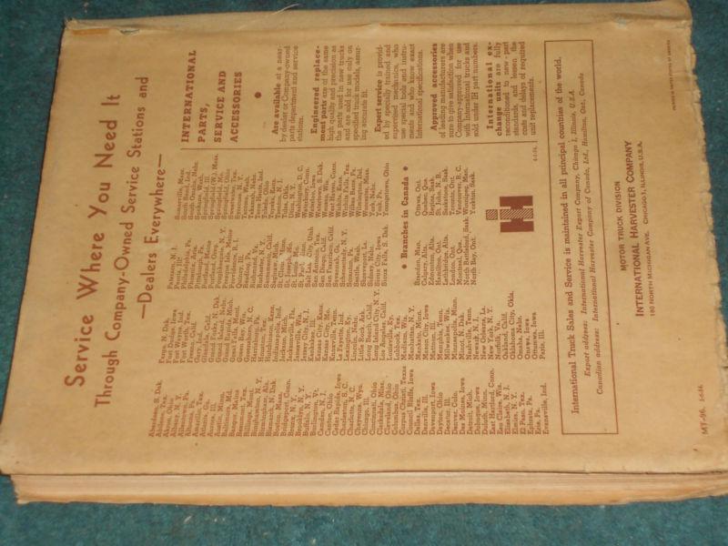 Find 1953 / 1954 INTERNATIONAL R160 4X4 TRUCK PARTS CATALOG / ORIGINAL