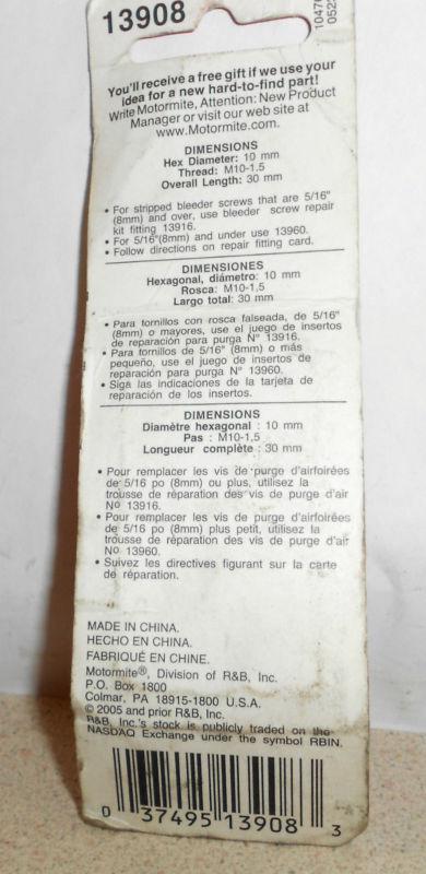 DORMAN 13908 Brake Bleeder Screw 2 Brake Bleeder Screws , US $11.99, image 3