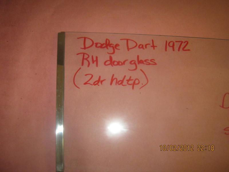 DODGE DART 1972 RH DOOR GLASS / 2 DR HDTP / CLEAR, US $125.00, image 2