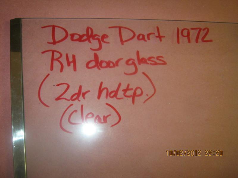 DODGE DART 1972 RH DOOR GLASS / 2 DR HDTP / CLEAR, US $125.00, image 5