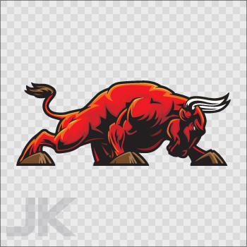 Decals sticker bull angry attack bulls cow farm ranch red beef 0500 zzva7