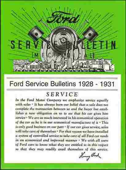 Complete set of ford car & truck factory service bulletins 1928 1929 1930 1931