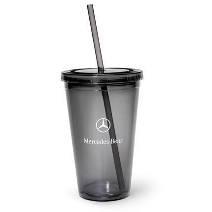 Genuine mercedes-benz 17 oz plastic cold cup with straw