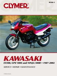 Clymer repair manual, kawasaki ex500, gpz 500s and ninja 500r 1987-2002
