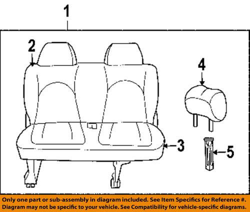 Mopar oem qt981d5aa rear seat-headrest guide