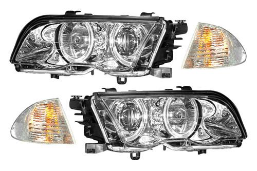 New cg 98-01 bmw 3-series projector headlights halo head w corner lights car