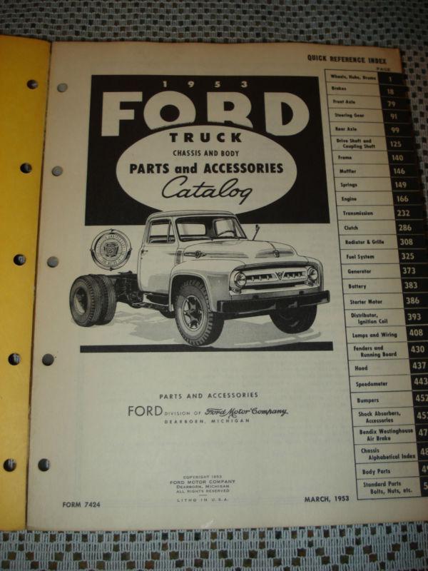 Find 1953 FORD TRUCK PARTS CATALOG ORIGINAL FOMOCO BOOK RARE NUMBERS