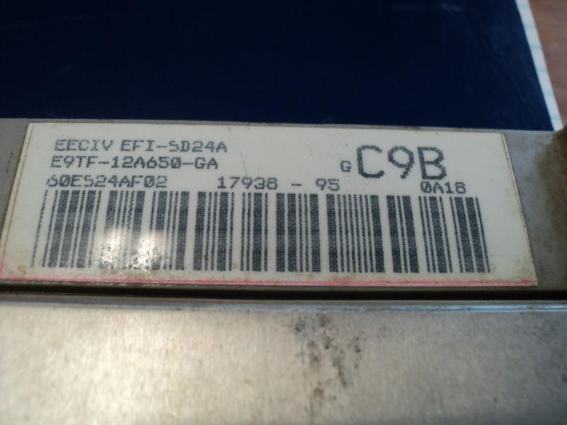 89 90 bronco ii, 89 90 91 92 ranger 2.9l ecu ecm engine computer e9tf-12a650-ga