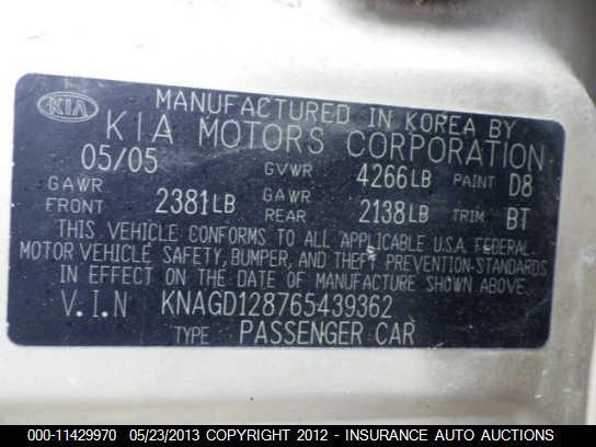 03 04 05 06 KIA OPTIMA R. HEADLIGHT 567116, US $50.00, image 9