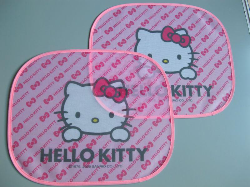 Hello kitty car accessory a pink : 2 pcs sunshade sunshield side window 