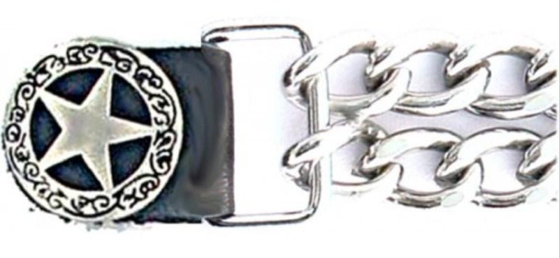 Texas ranger star motorcycle snap vest jacket extender leather double chain new