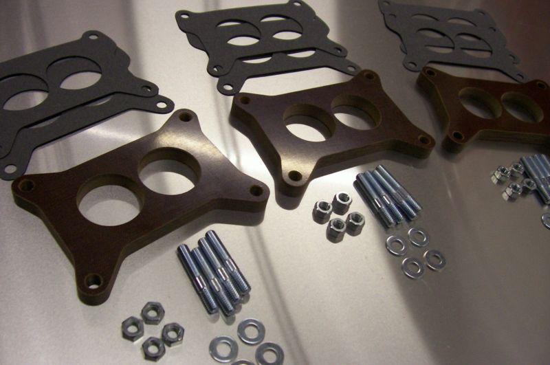 Tri power holley fe ford phenolic insulator spacer spacer chevy six pack 1/2" kt