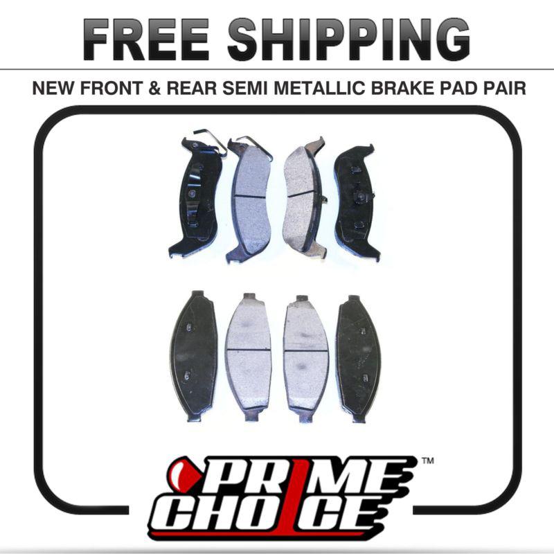 Premium front & rear metallic disc brake pads 2 full complete sets 4 pair 8 pads