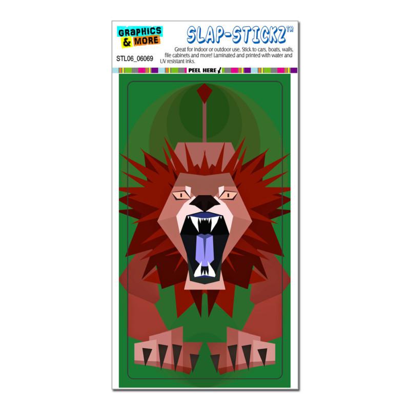 Geometric lion green - slap-stickz™ automotive car window locker bumper sticker