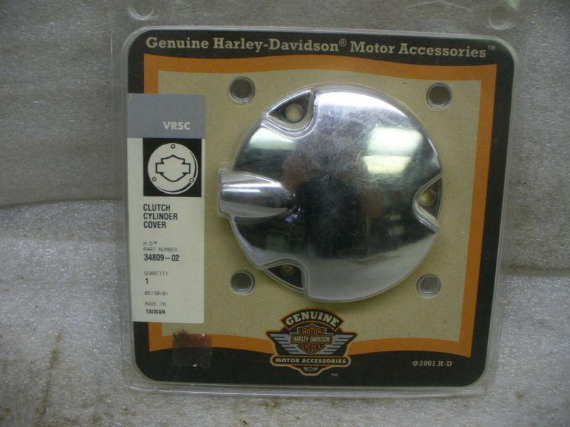 Harley 02-v-rod vrsc chrome clutch cylinder cover, # 34809-02.