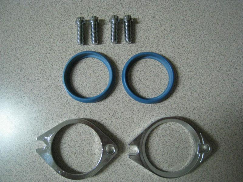 Find CHROME intake manifold flange gasket SET 12PT BOLTS harley evo 90
