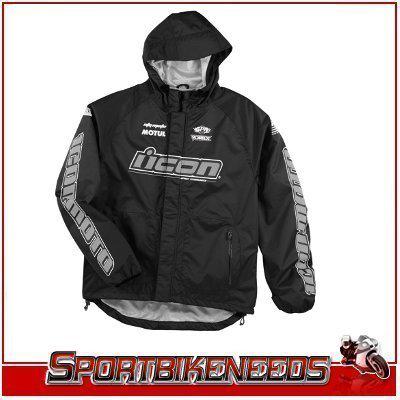 Icon pdx waterproof shell jacket new black xlarge xl