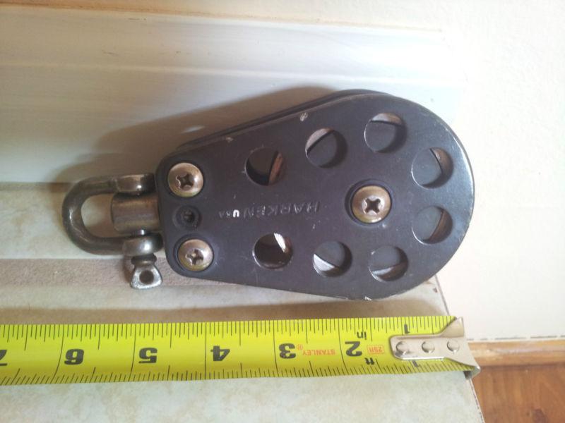 Harken 76mm mid-range marine sailboat single rope aluminum block with shackle