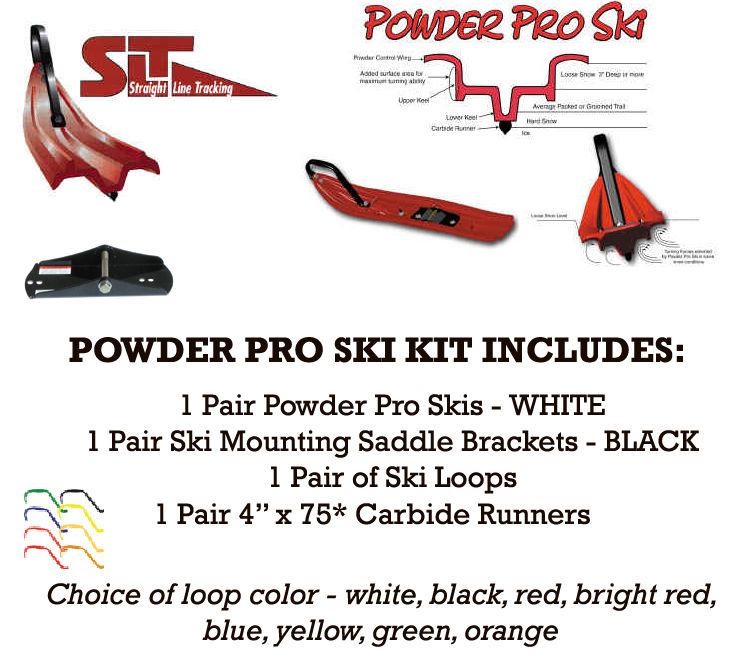 Yamaha all phazer, nytro 2007-13 slp powder pro white skis mounts carbides