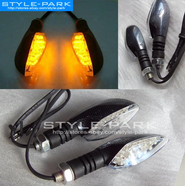 15led universal motorcycle street bike turn signals lights snake skin texture-a