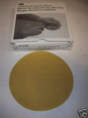 3m # 01039 - gold free cut - 6" discs - p180a grt-100 discs - new