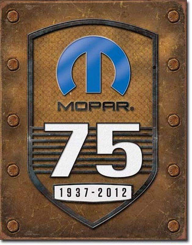 Mopar 75th anniversary 1937-2012 nostalgic metal sign