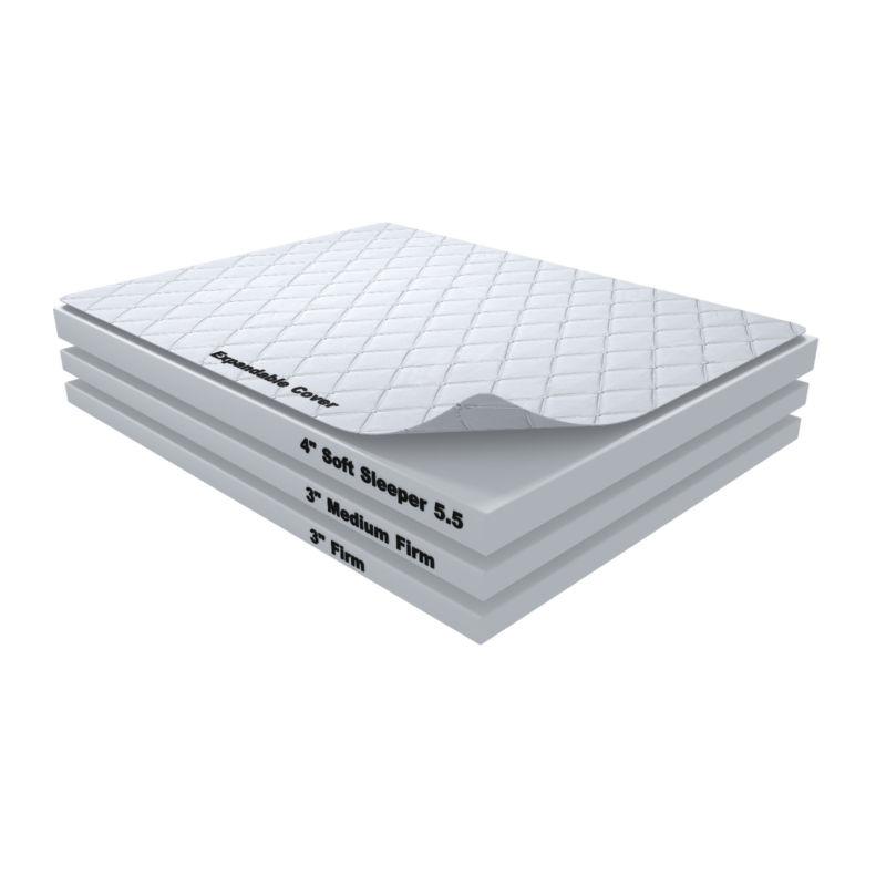 10" cal-king rv mattress with 4" of soft sleeper 5.5 memory foam w/ pillow