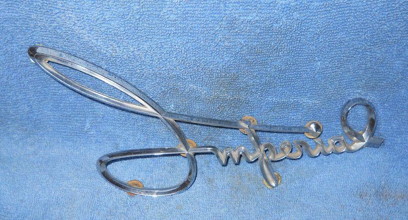 Chrysler imperial trunk lid script  nice! 1957,58