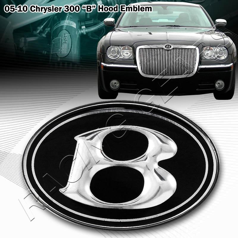 05-10 chrysler 300 front hood grille grill black vip "b" emblem badge sticker