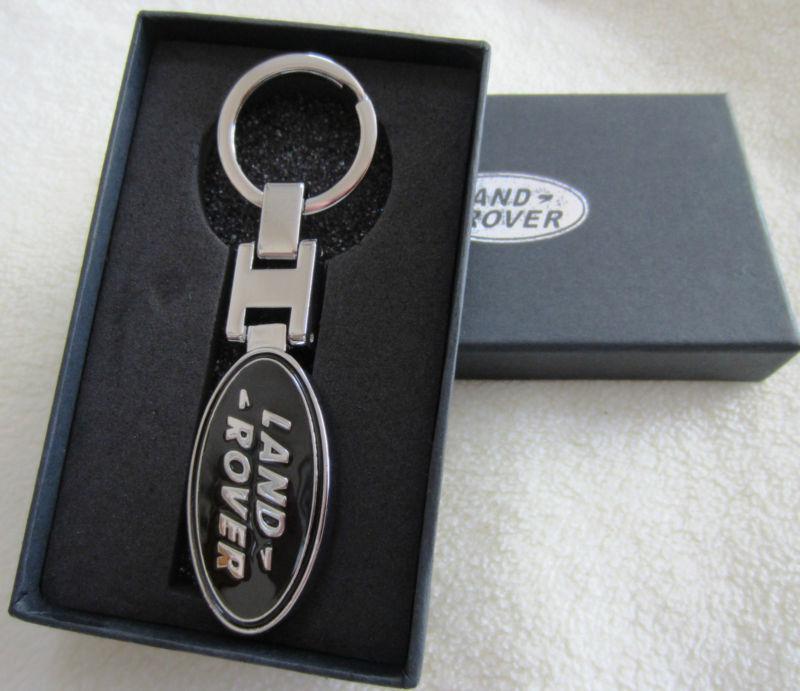 Land rover logo black  keyring/keychain - reversible - w/gift box - us seller!