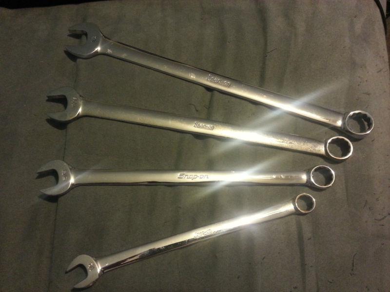 Snap-on extra long chrome combination wrench set 4pc oex24,oex22,oex20,oex16