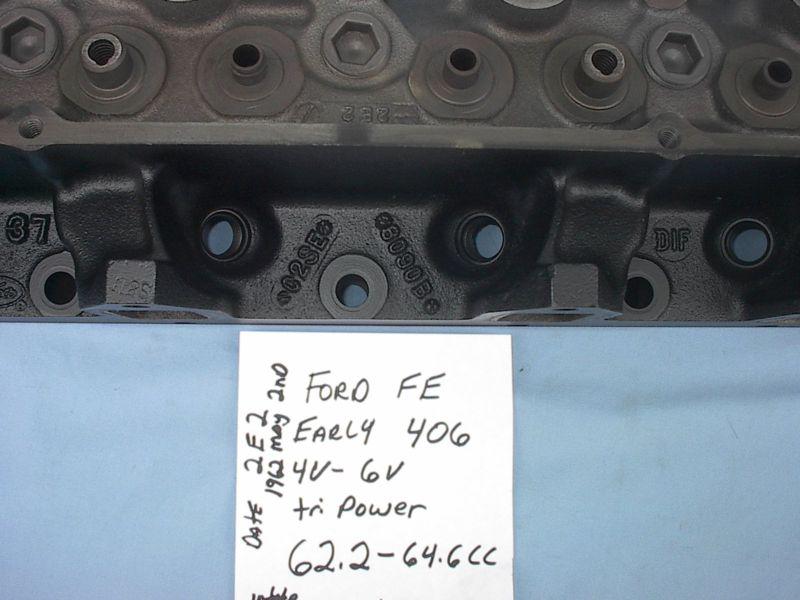 1962-1963 ford fe 406 tri power single head C2SE 6090 B bare dated may 2nd 1962, US $299.99, image 3