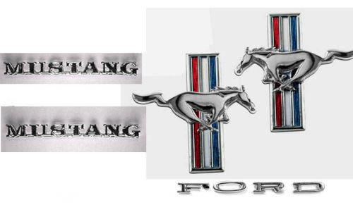 New 1964-1966 ford mustang  200 six emblem kit running horse script and fenders