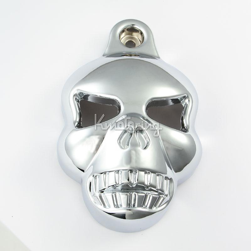 Chrome skul horn cover for 92-12 harley evo big twins road king softail glide
