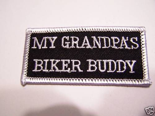 #0073 motorcycle vest patch my grandpa&#039;s biker buddy