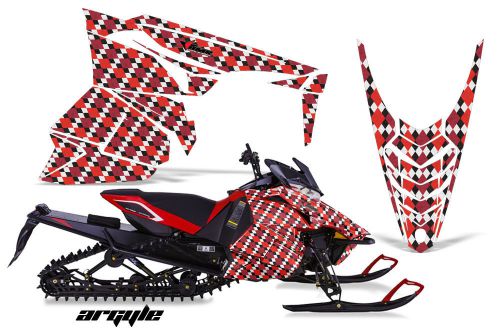 Amr racing yamaha viper graphic kit snowmobile sled wrap decal 13-14 argyle red